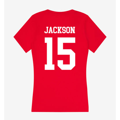 Nebraska - NCAA Women's Volleyball : Andi Jackson - Women's V-Neck T-Shirt-1