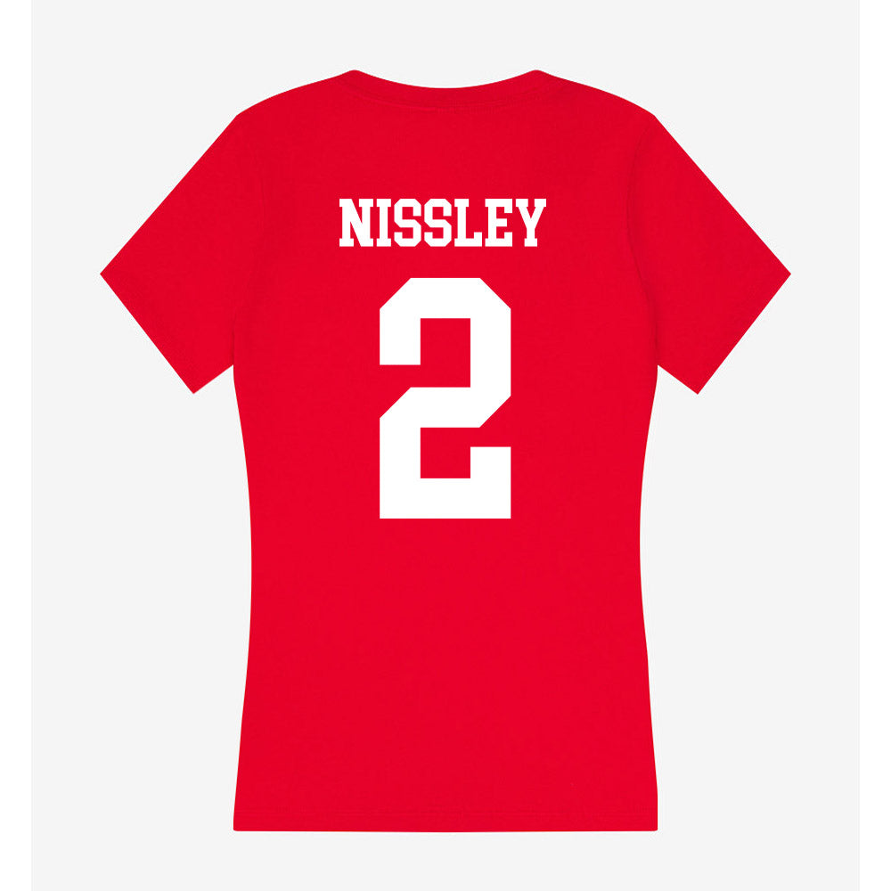 Nebraska - NCAA Women's Basketball : Logan Nissley - Women's V-Neck T-Shirt-1