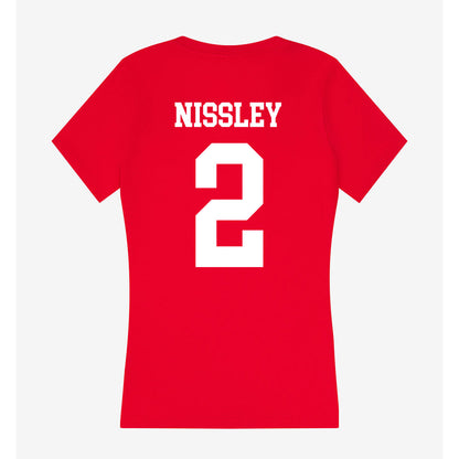 Nebraska - NCAA Women's Basketball : Logan Nissley - Women's V-Neck T-Shirt-1