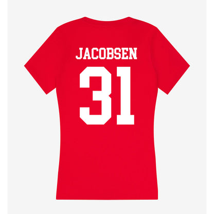 Nebraska - NCAA Men's Basketball : Cale Jacobsen - Women's V-Neck T-Shirt-1