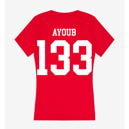 Nebraska - NCAA Wrestling : Omar Ayoub - Women's V-Neck T-Shirt-1