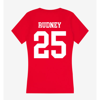 Nebraska - NCAA Women's Soccer : Ella Rudney - Women's V-Neck T-Shirt-1