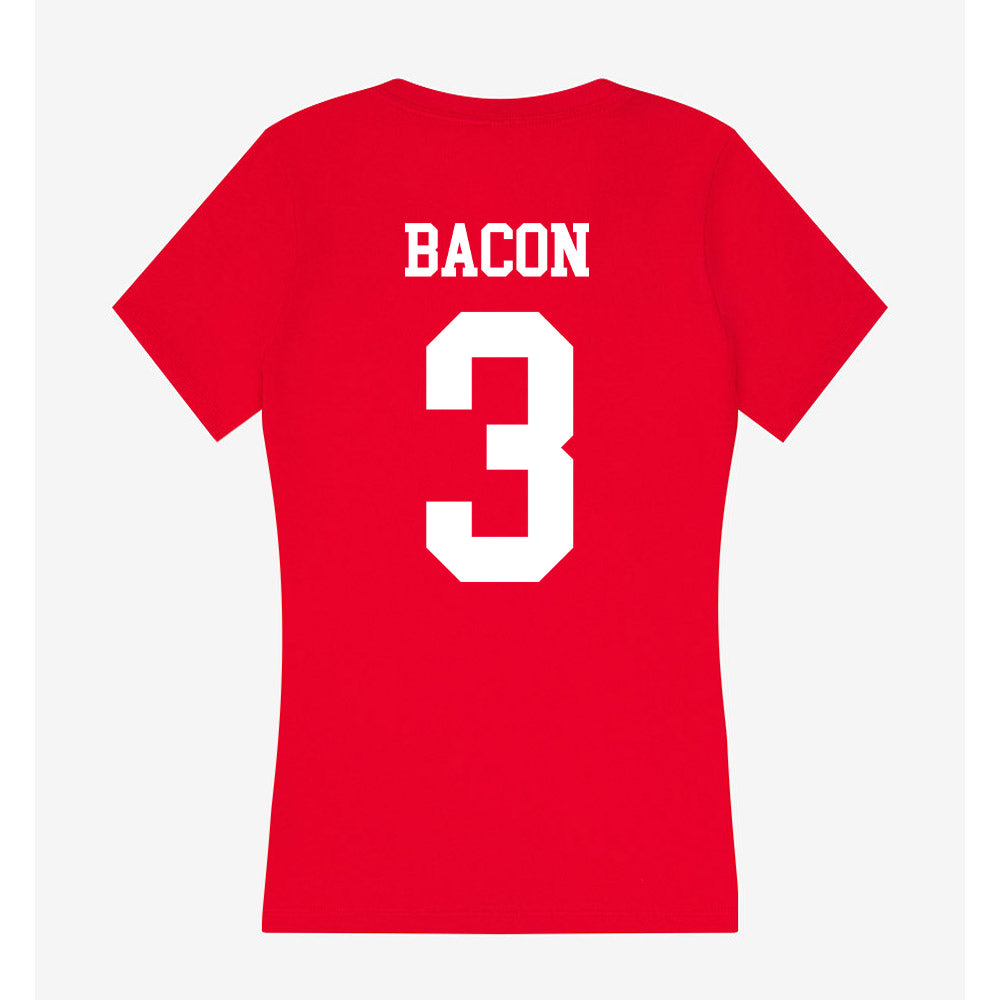 Nebraska - NCAA Softball : Bella Bacon - Women's V-Neck T-Shirt-1
