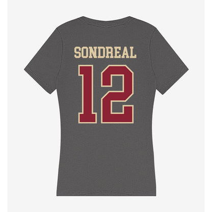 Boston College - NCAA Men's Ice Hockey : Jake Sondreal - Women's V-Neck T-Shirt-1