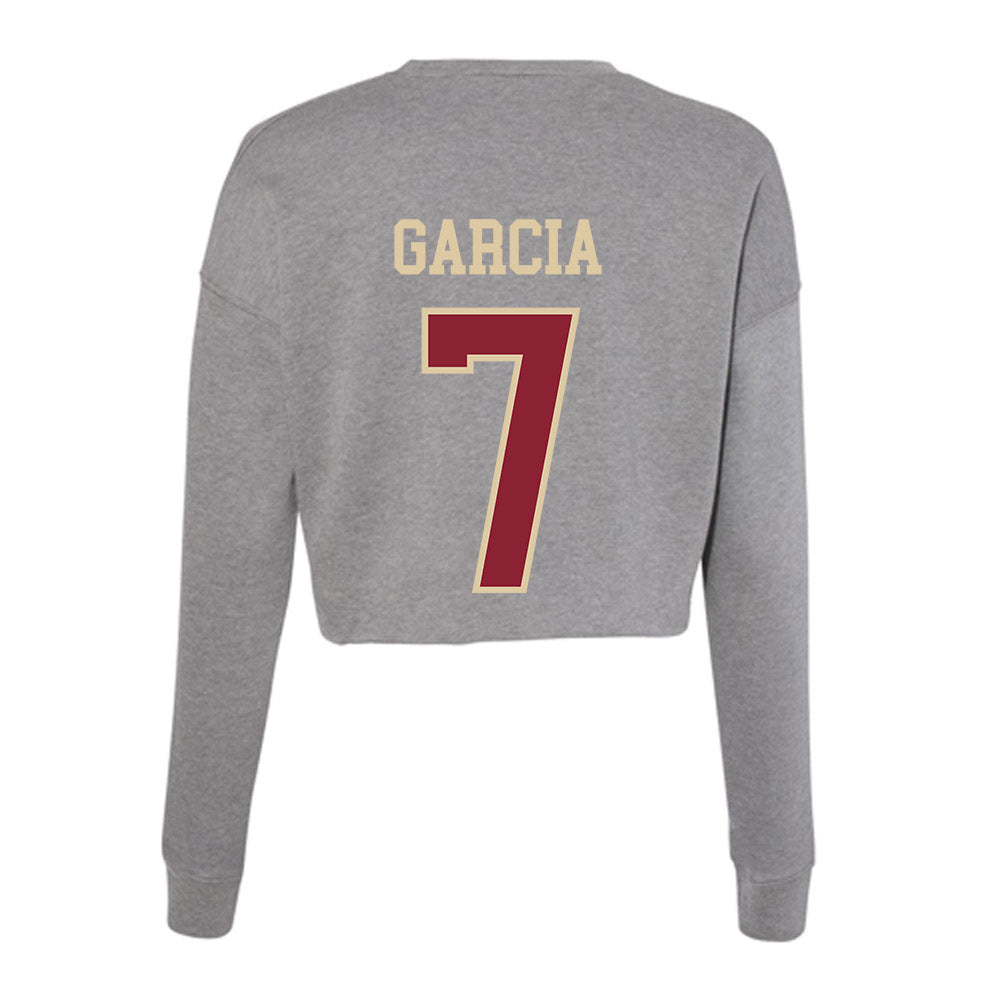 Boston College - NCAA Baseball : Esteban Garcia - Women's Cropped Crew Fleece-1