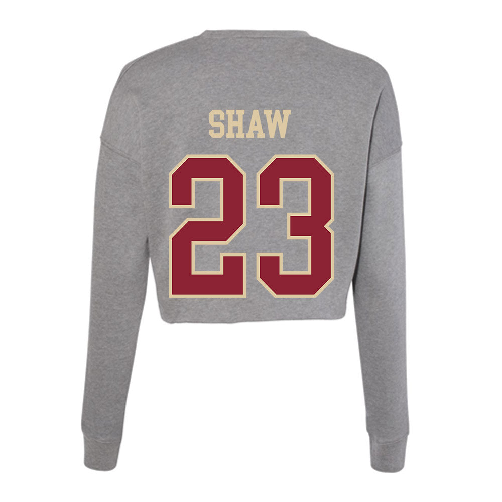 Boston College - NCAA Men's Basketball : Aidan Shaw - Women's Cropped Crew Fleece-1