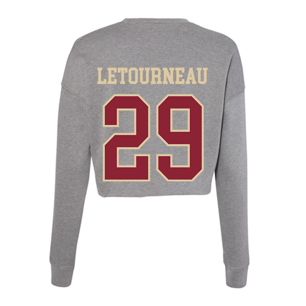 Boston College - NCAA Men's Ice Hockey : Dean Letourneau - Women's Cropped Crew Fleece-1