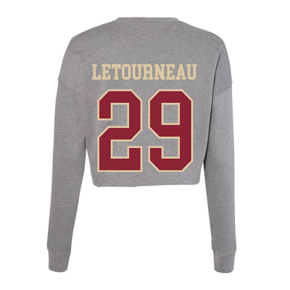 Boston College - NCAA Men's Ice Hockey : Dean Letourneau - Women's Cropped Crew Fleece-1
