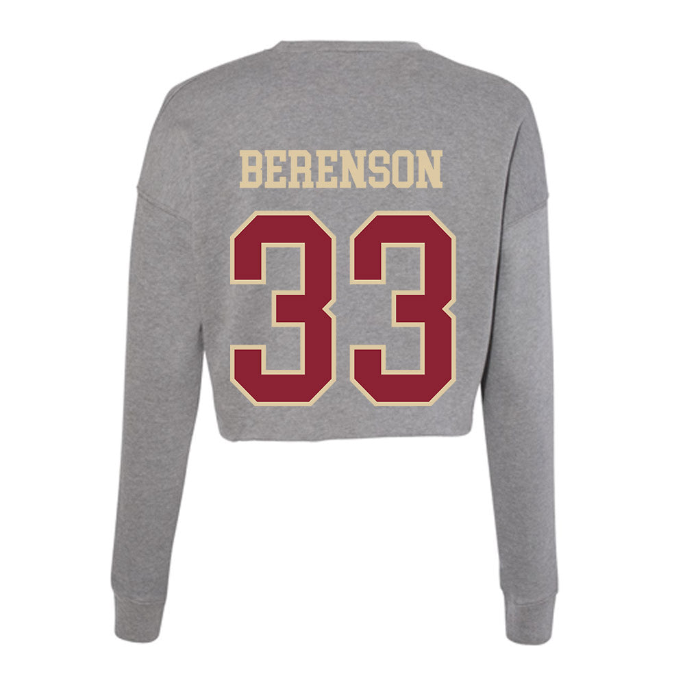 Boston College - NCAA Baseball : Logan Berenson - Women's Cropped Crew Fleece-1