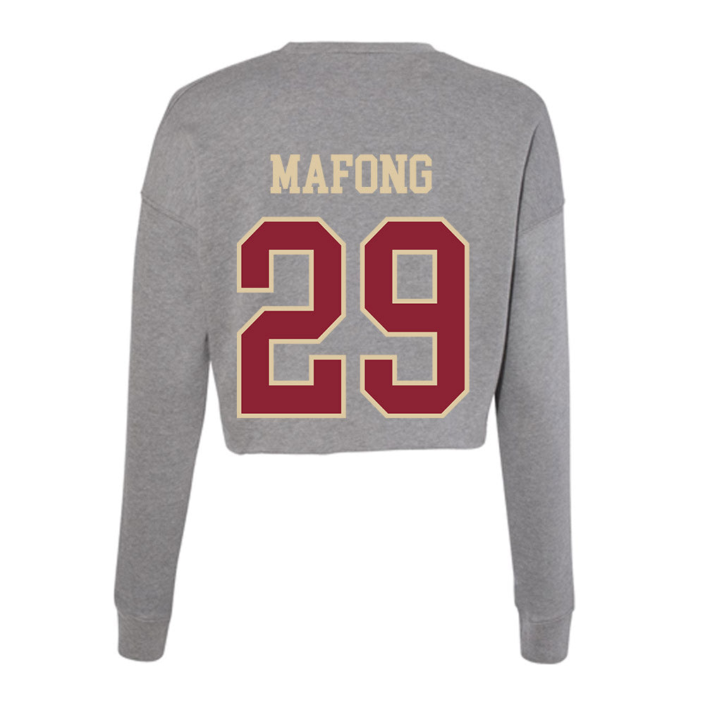 Boston College - NCAA Men's Soccer : Dylan Mafong - Women's Cropped Crew Fleece-1