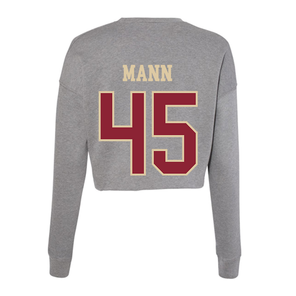 Boston College - NCAA Football : Ben Mann - Women's Cropped Crew Fleece-1