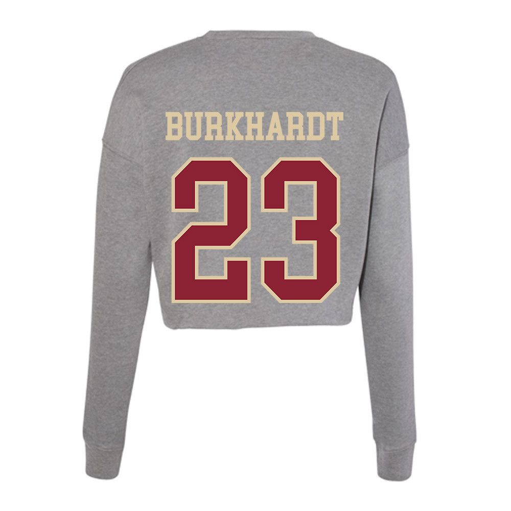Boston College - NCAA Men's Soccer : Jack Burkhardt - Women's Cropped Crew Fleece-1
