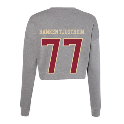 Boston College - NCAA Men's Soccer : Johannes Hanken Tjostheim - Women's Cropped Crew Fleece-1