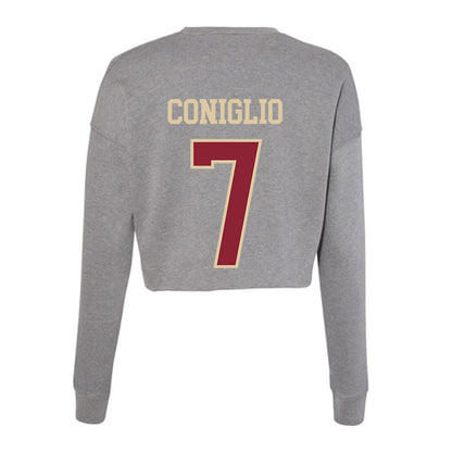 Boston College - NCAA Football : Jake Coniglio - Women's Cropped Crew Fleece-1
