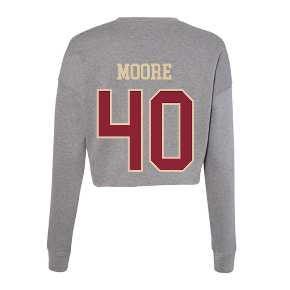 Boston College - NCAA Men's Ice Hockey : William Moore - Women's Cropped Crew Fleece-1