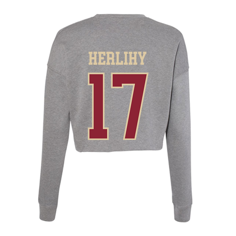 Boston College - NCAA Women's Lacrosse : Lauren Herlihy - Women's Cropped Crew Fleece-1