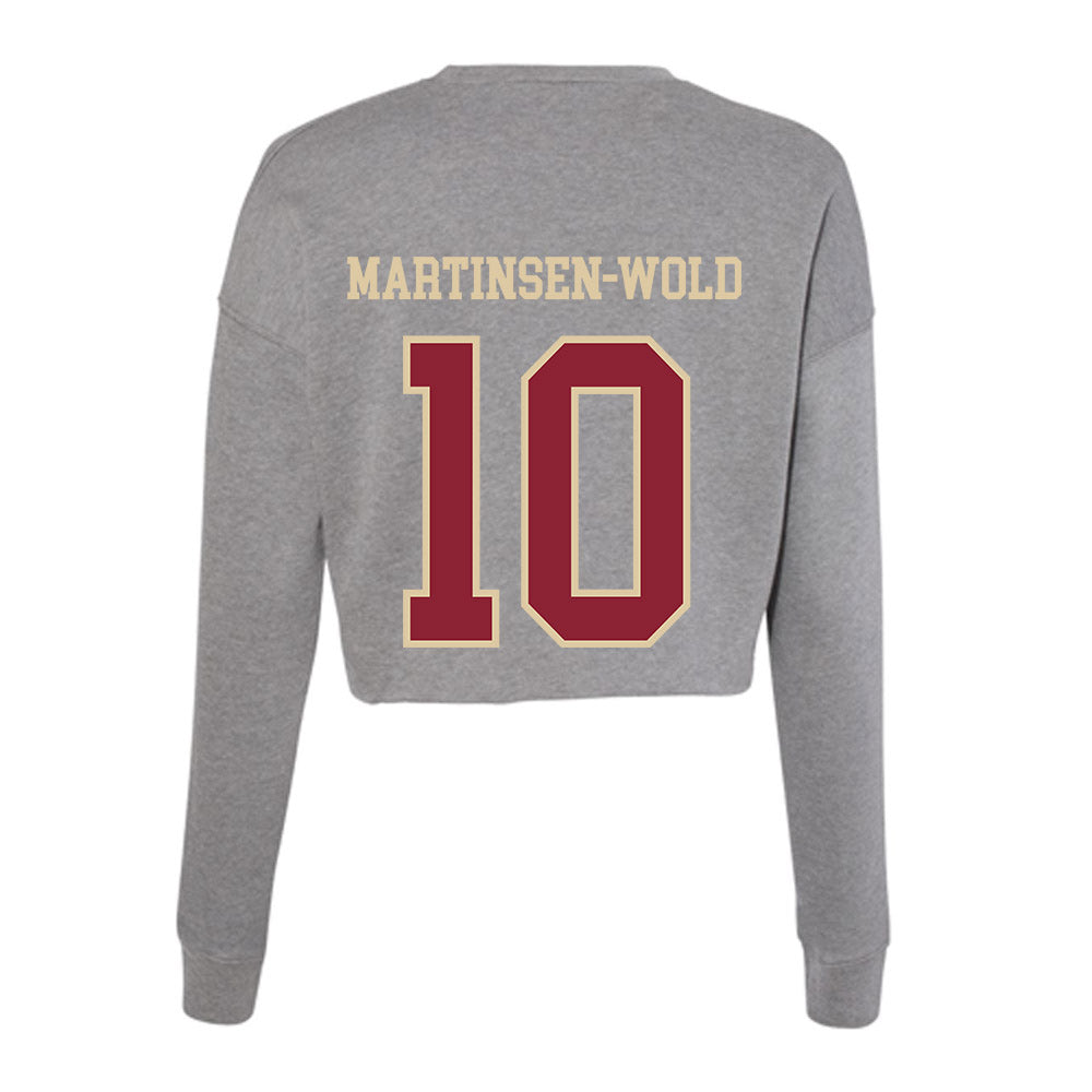 Boston College - NCAA Men's Soccer : Sander Martinsen-Wold - Women's Cropped Crew Fleece-1