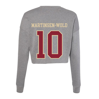 Boston College - NCAA Men's Soccer : Sander Martinsen-Wold - Women's Cropped Crew Fleece-1