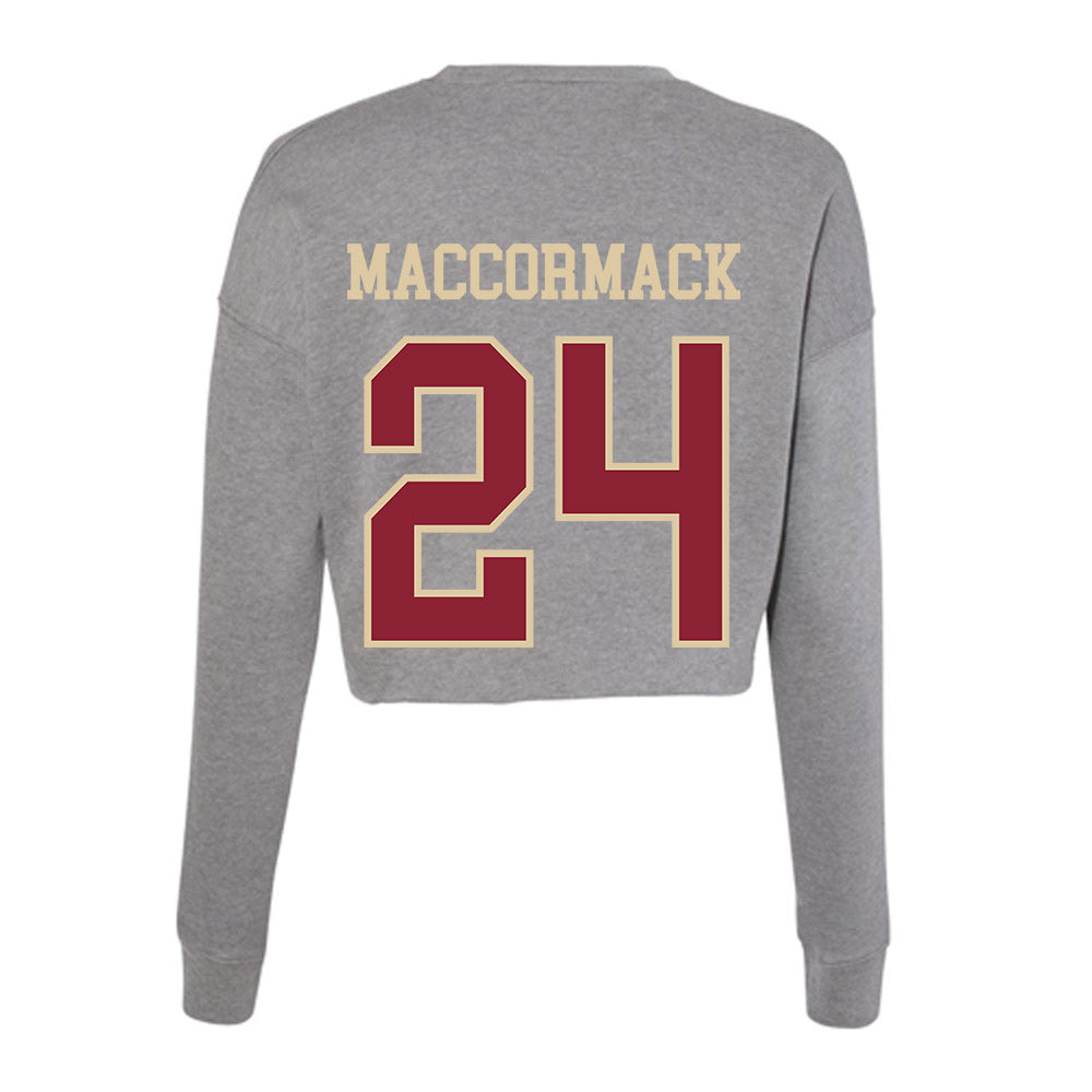 Boston College - NCAA Football : Bo MacCormack - Women's Cropped Crew Fleece-1