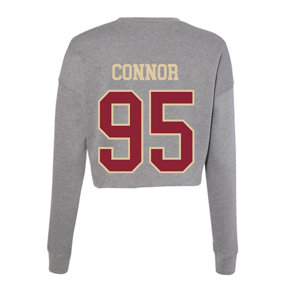 Boston College - NCAA Football : Liam Connor - Women's Cropped Crew Fleece-1