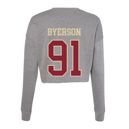 Boston College - NCAA Football : Makai Byerson - Women's Cropped Crew Fleece-1