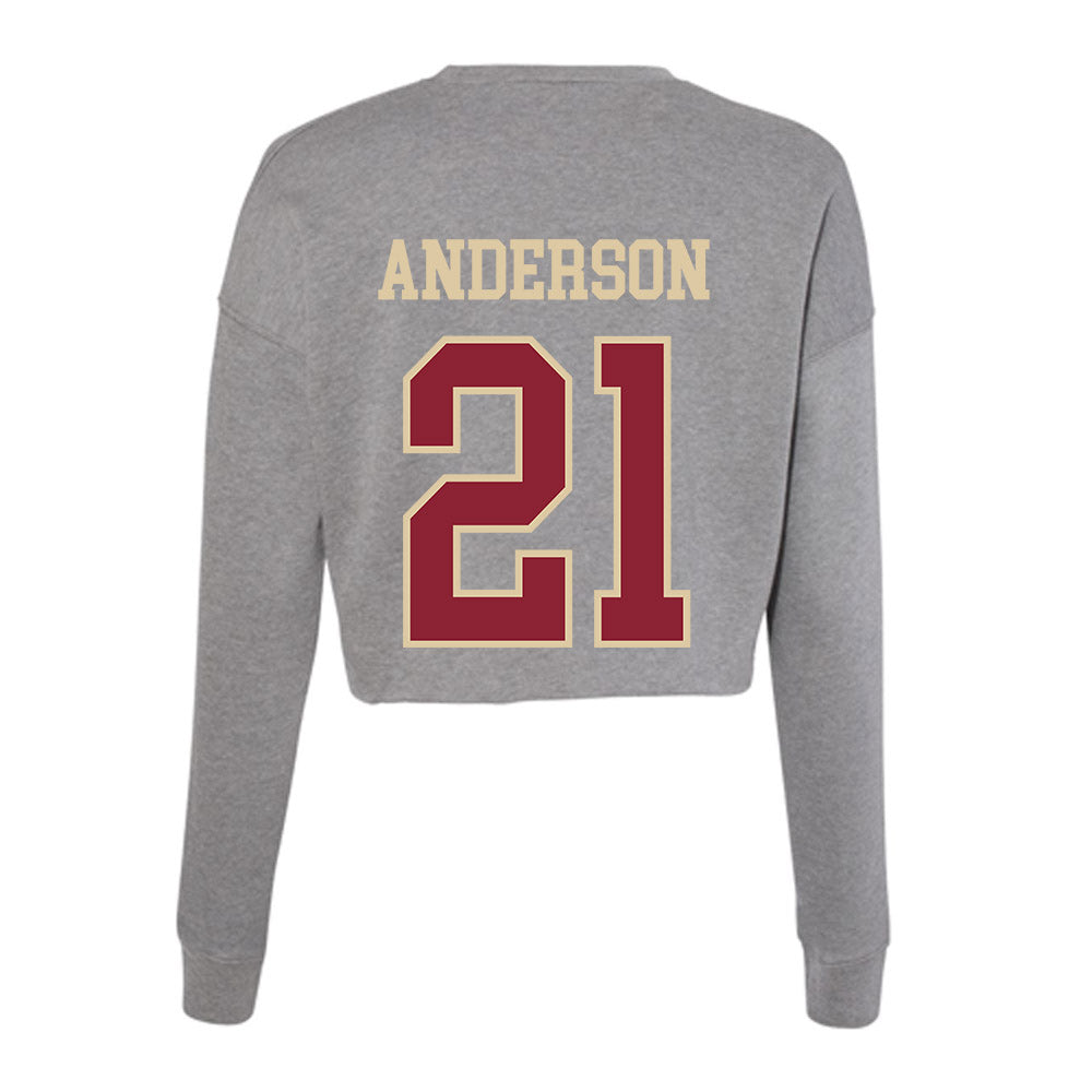 Boston College - NCAA Women's Basketball : Amirah Anderson - Women's Cropped Crew Fleece-1