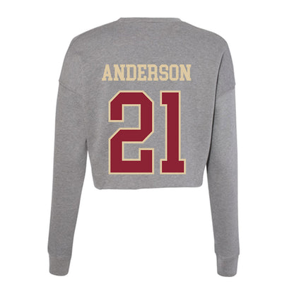 Boston College - NCAA Women's Basketball : Amirah Anderson - Women's Cropped Crew Fleece-1