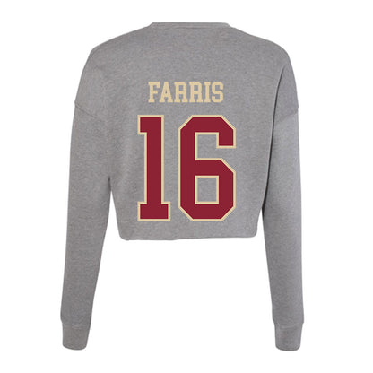 Boston College - NCAA Football : Isaiah Farris - Women's Cropped Crew Fleece-1