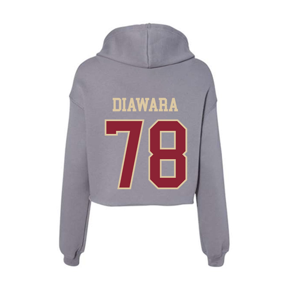 Boston College - NCAA Football : Souleye Diawara - Women's Crop Fleece Hoodie-1