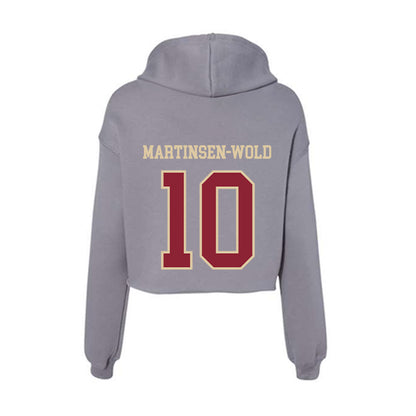 Boston College - NCAA Men's Soccer : Sander Martinsen-Wold - Women's Crop Fleece Hoodie-1