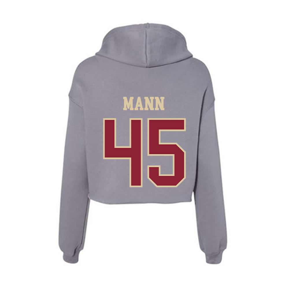 Boston College - NCAA Football : Ben Mann - Women's Crop Fleece Hoodie-1