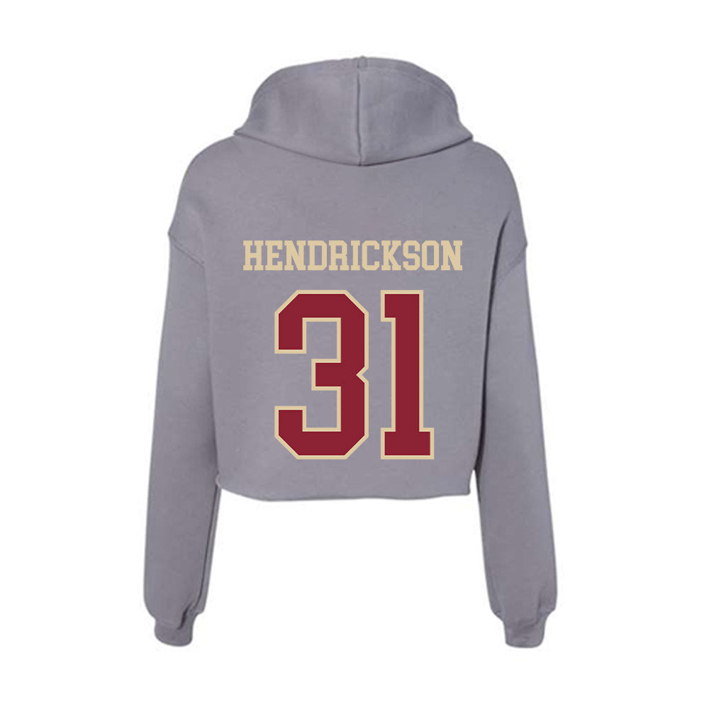 Boston College - NCAA Baseball : Carter Hendrickson - Women's Crop Fleece Hoodie-1