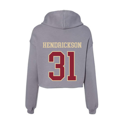 Boston College - NCAA Baseball : Carter Hendrickson - Women's Crop Fleece Hoodie-1
