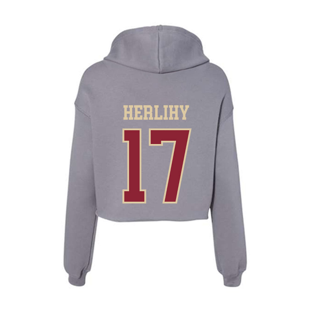 Boston College - NCAA Women's Lacrosse : Lauren Herlihy - Women's Crop Fleece Hoodie-1