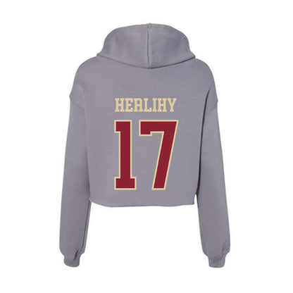 Boston College - NCAA Women's Lacrosse : Lauren Herlihy - Women's Crop Fleece Hoodie-1