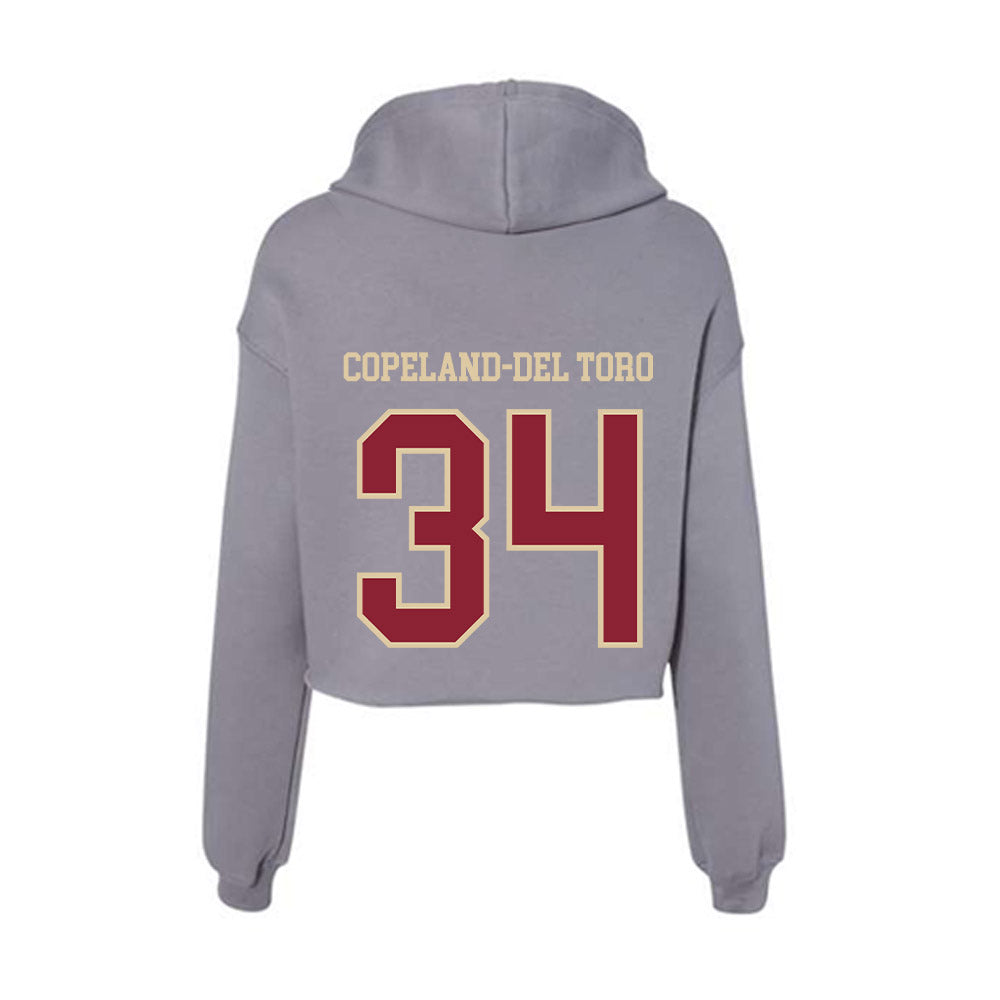 Boston College - NCAA Men's Soccer : Bryce Copeland-Del Toro - Women's Crop Fleece Hoodie-1