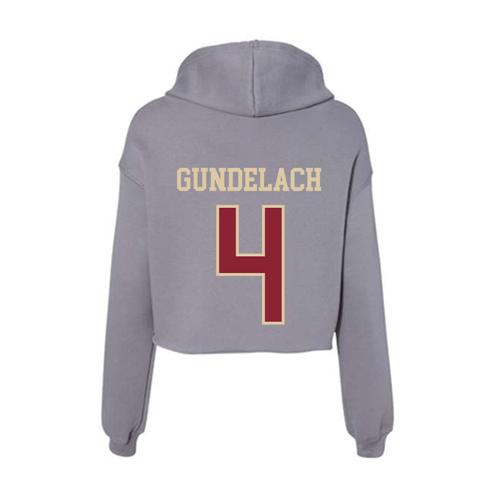 Boston College - NCAA Men's Soccer : Moritz Gundelach - Women's Crop Fleece Hoodie-1