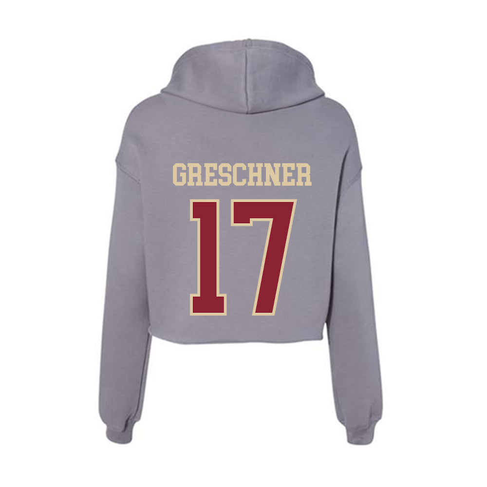 Boston College - NCAA Men's Tennis : Matvey Greschner - Women's Crop Fleece Hoodie-1