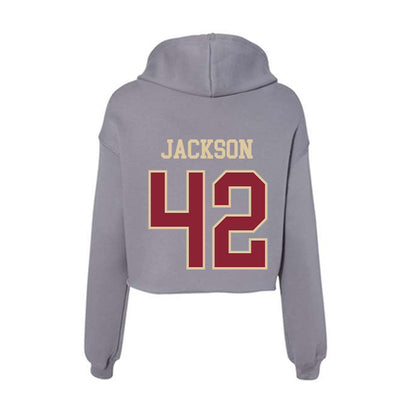 Boston College - NCAA Softball : Emma Jackson - Women's Crop Fleece Hoodie-1