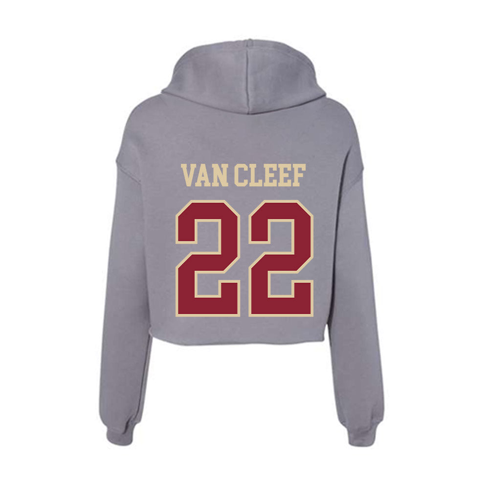 Boston College - NCAA Softball : Emily Van Cleef - Women's Crop Fleece Hoodie-1