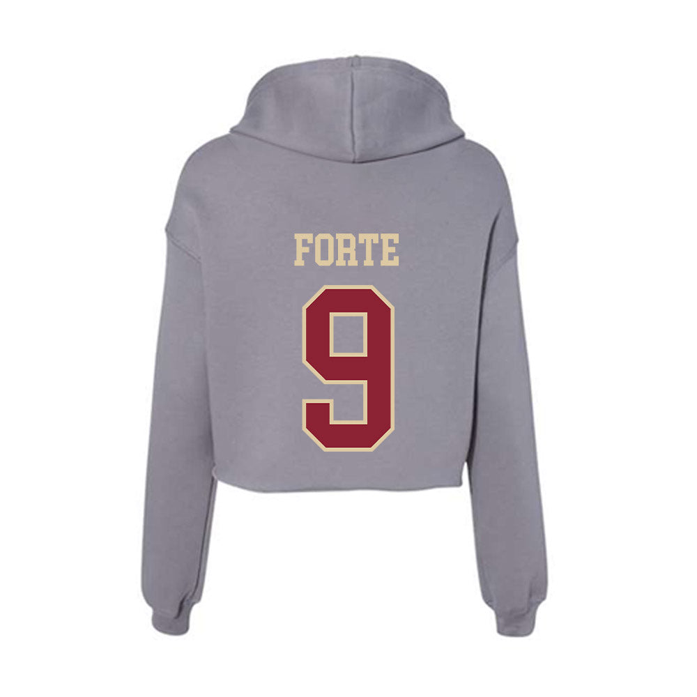 Boston College - NCAA Men's Basketball : Chase Forte - Women's Crop Fleece Hoodie-1