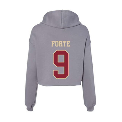 Boston College - NCAA Men's Basketball : Chase Forte - Women's Crop Fleece Hoodie-1