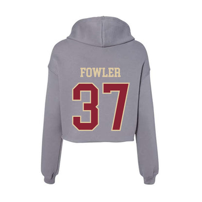 Boston College - NCAA Football : Carson Fowler - Women's Crop Fleece Hoodie-1