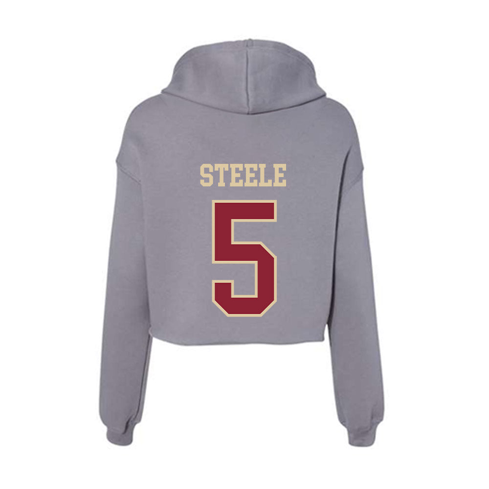 Boston College - NCAA Football : Bryce Steele - Women's Crop Fleece Hoodie-1