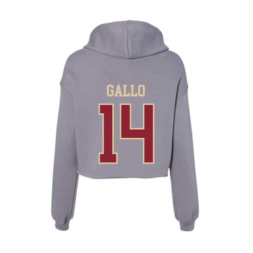 Boston College - NCAA Baseball : Luke Gallo - Women's Crop Fleece Hoodie-1