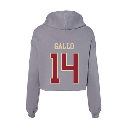 Boston College - NCAA Baseball : Luke Gallo - Women's Crop Fleece Hoodie-1