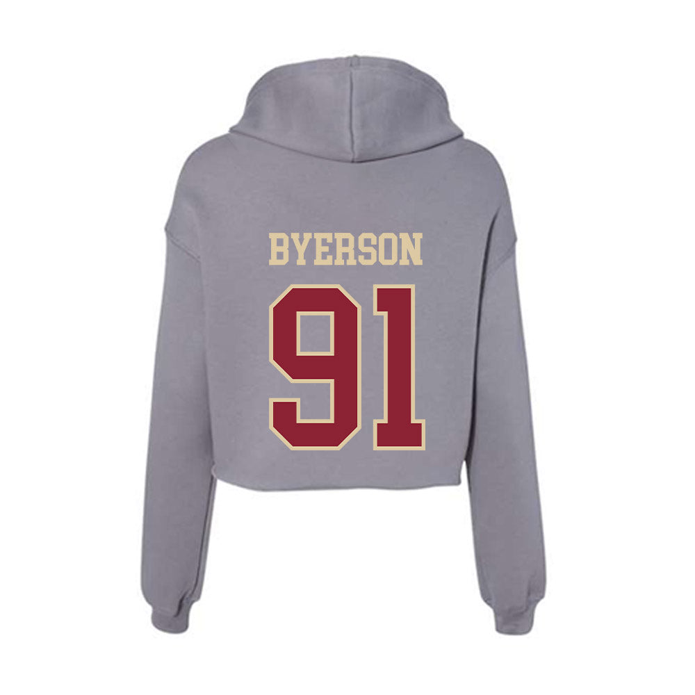 Boston College - NCAA Football : Makai Byerson - Women's Crop Fleece Hoodie-1