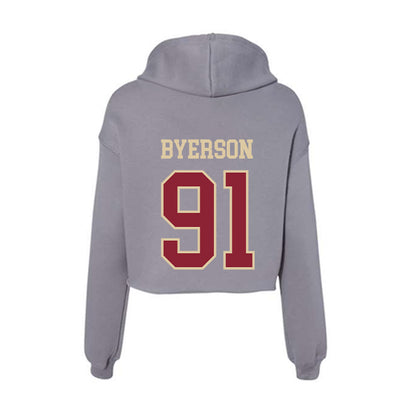 Boston College - NCAA Football : Makai Byerson - Women's Crop Fleece Hoodie-1