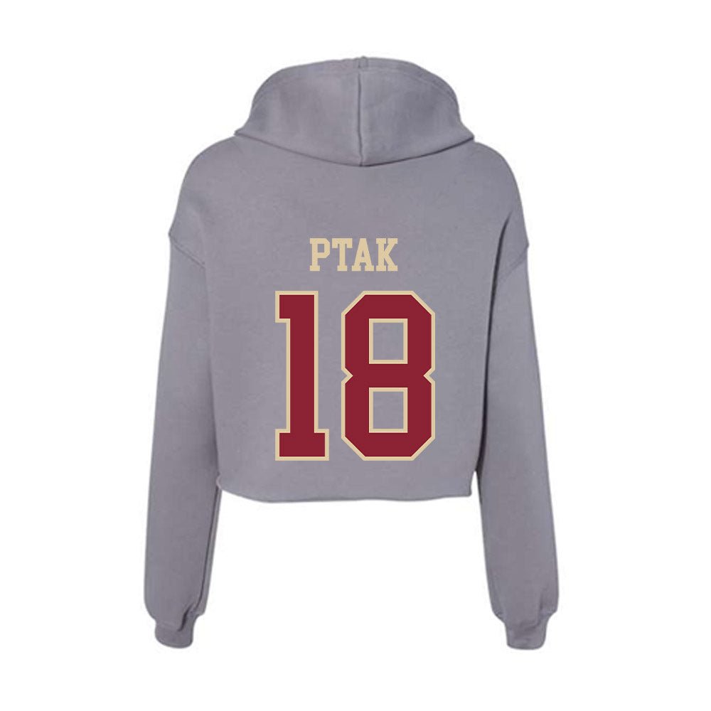 Boston College - NCAA Softball : Abby Ptak - Women's Crop Fleece Hoodie-1