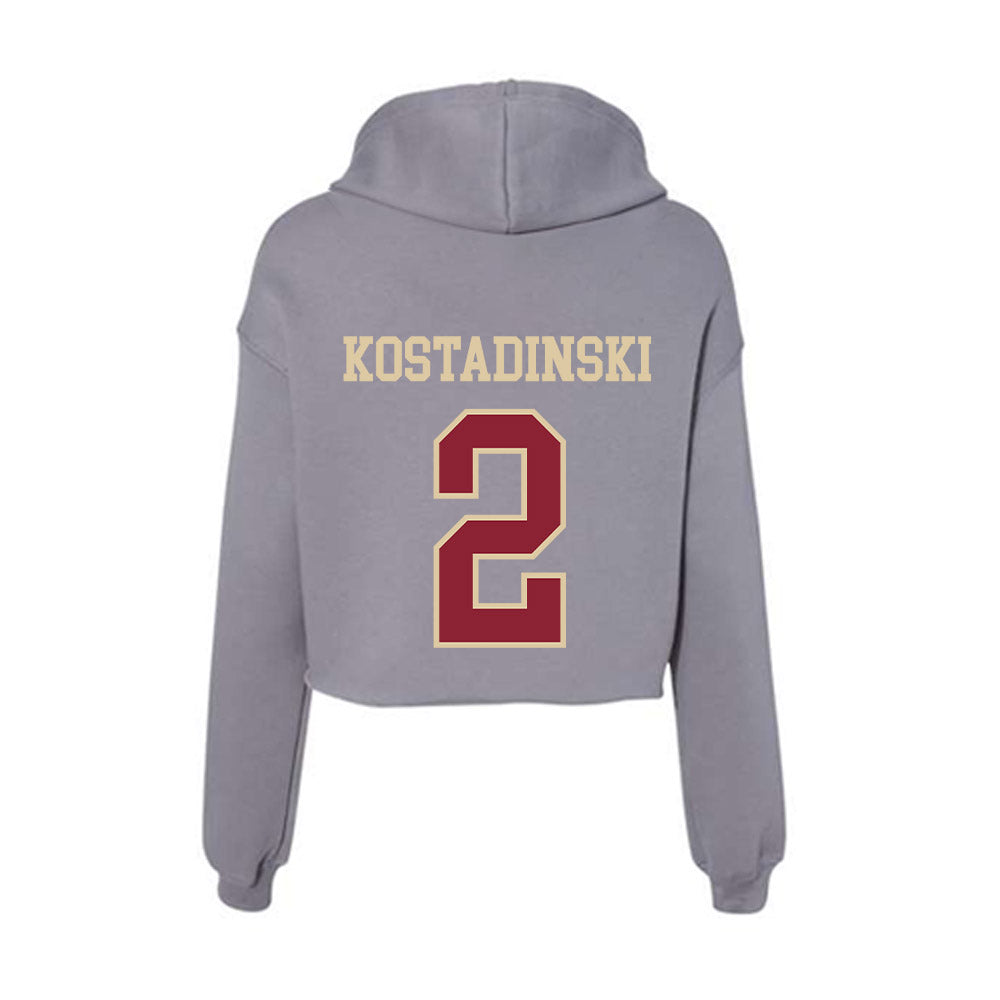 Boston College - NCAA Men's Ice Hockey : Kristian Kostadinski - Women's Crop Fleece Hoodie-1
